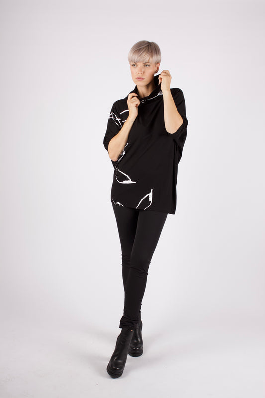 kaseee KSEVALENTIN Oberteil mit Druck aus Viskose Jersey