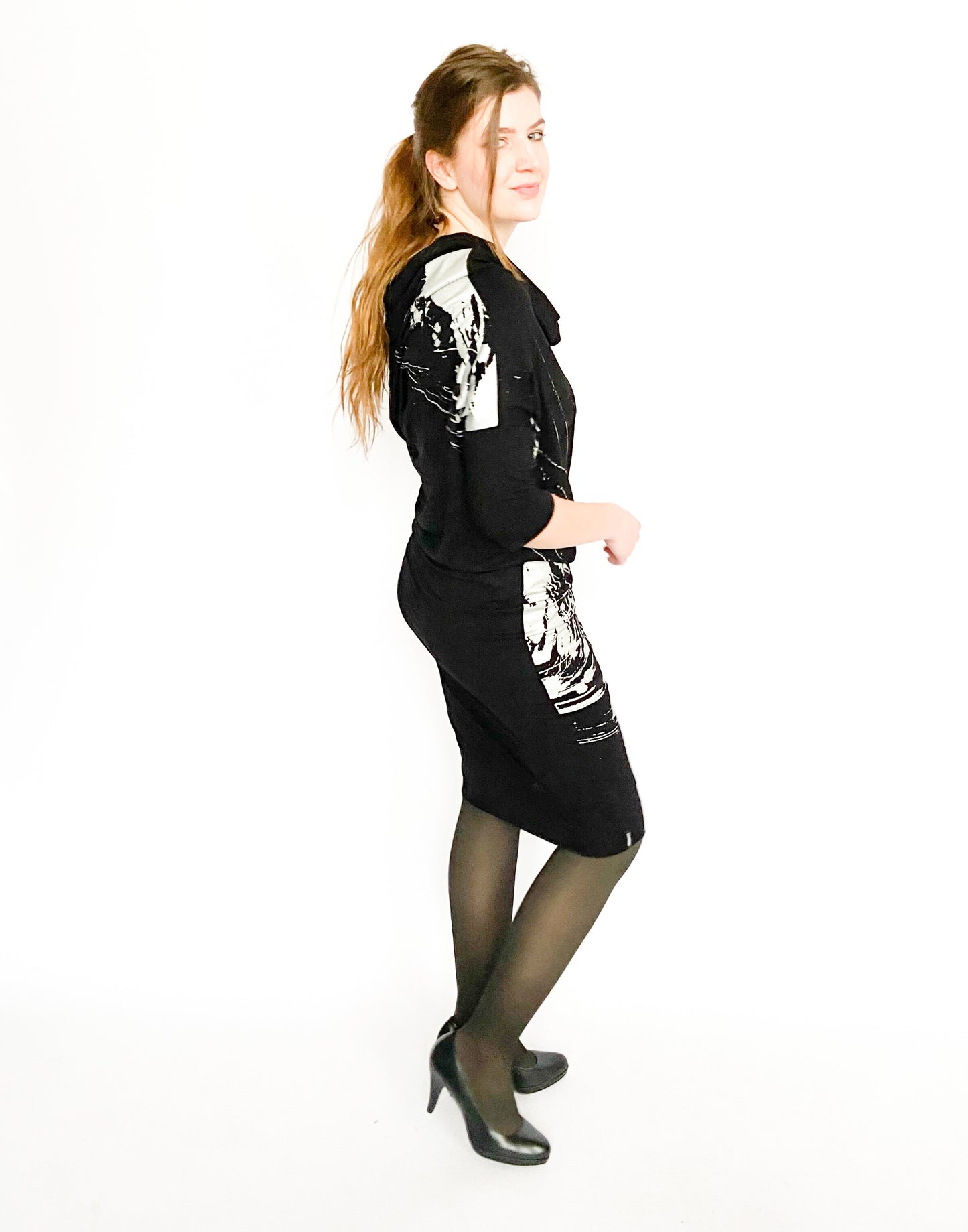 kaseee Schlauchkleid mit Siebdruck