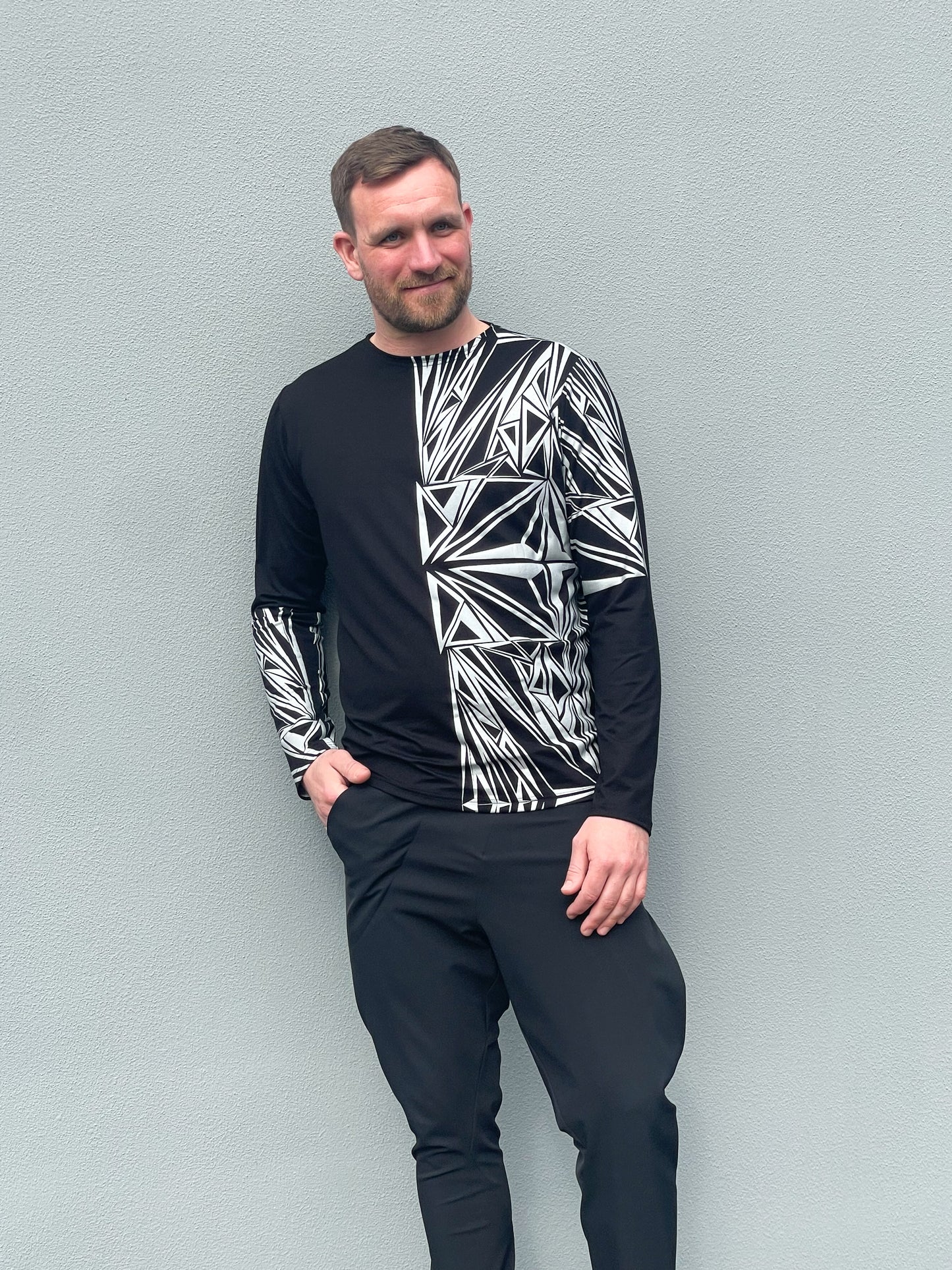 Kaseee-Shirt langarm mit Reflection Siebdruck