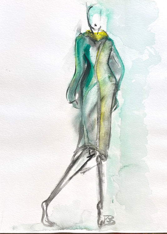 Mode-Aquarell Zeichnung