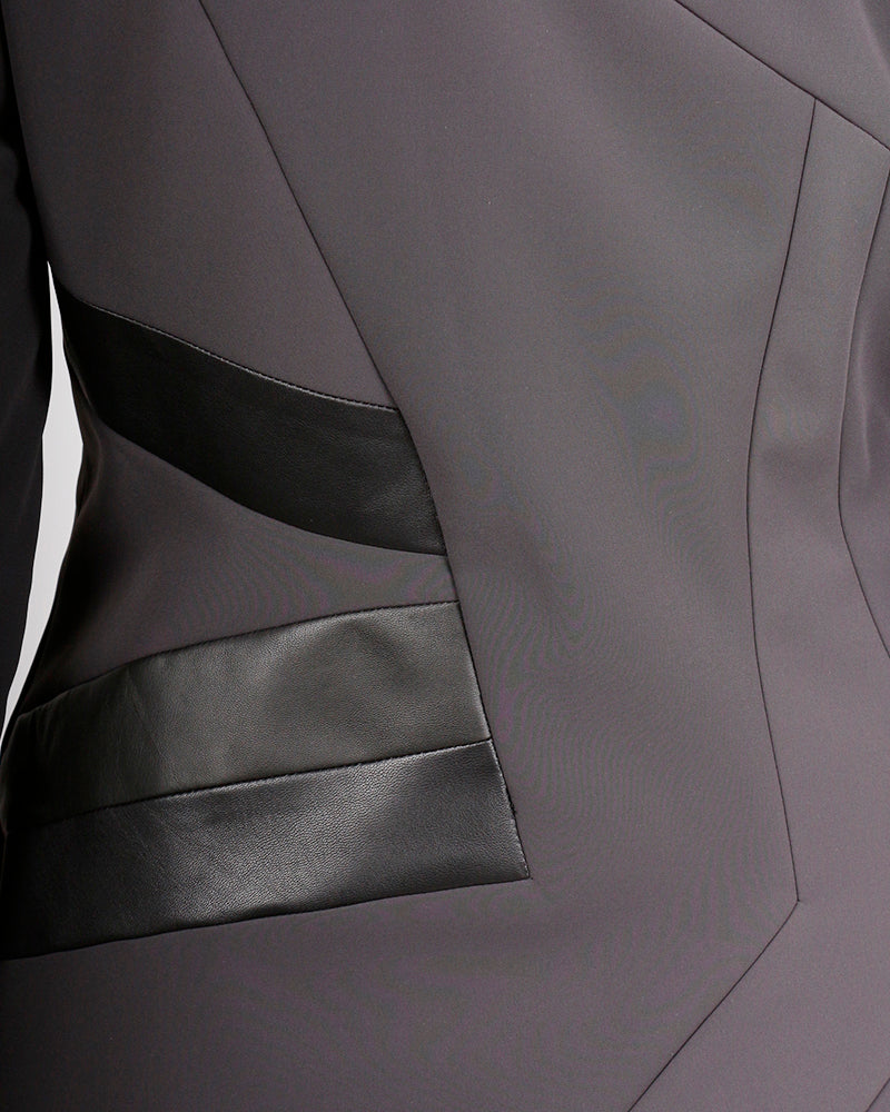 kaseee Mantel mit Ledereinsatz