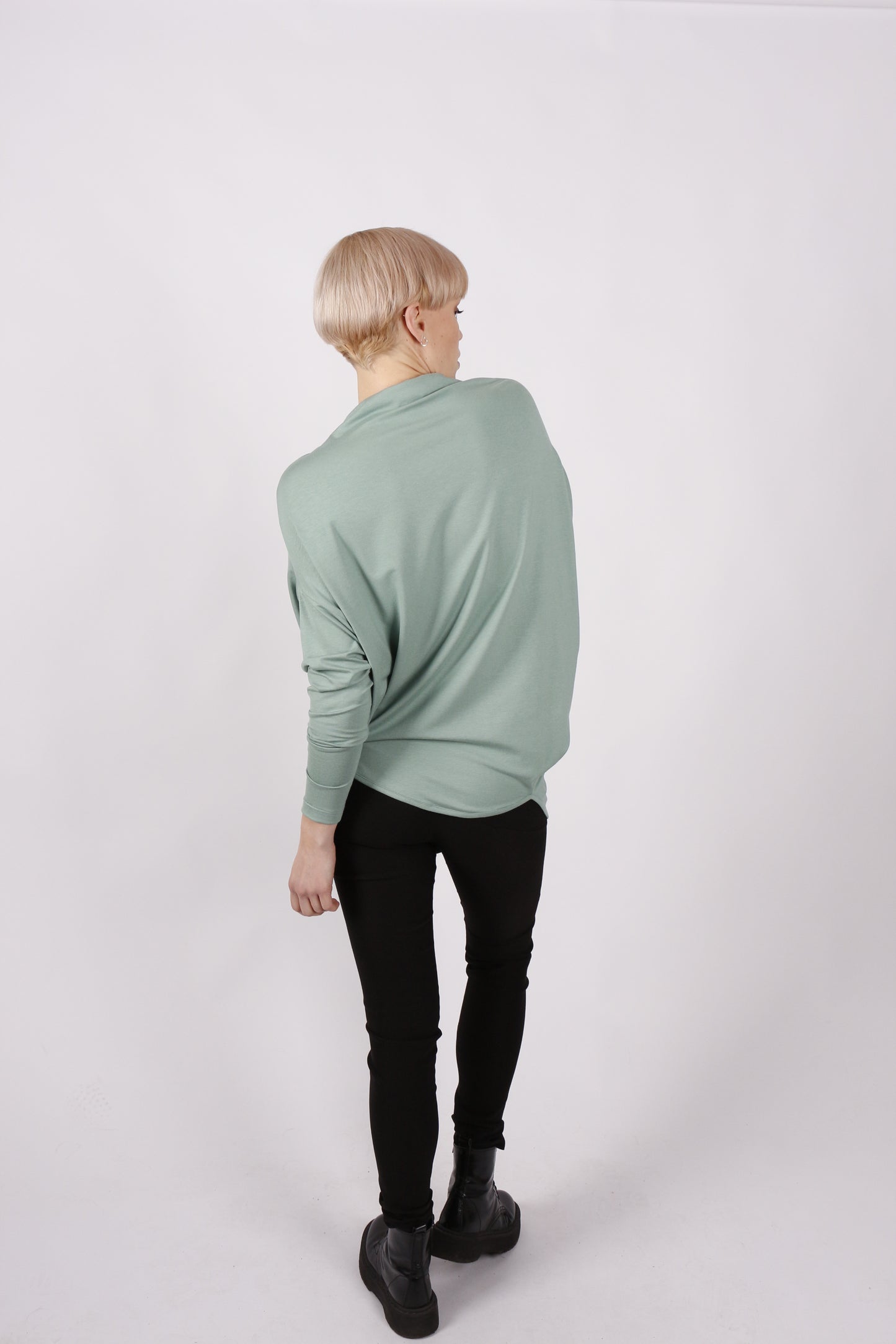 kaseee KSELEY Oberteil langarm Viskose mit Stehkragen